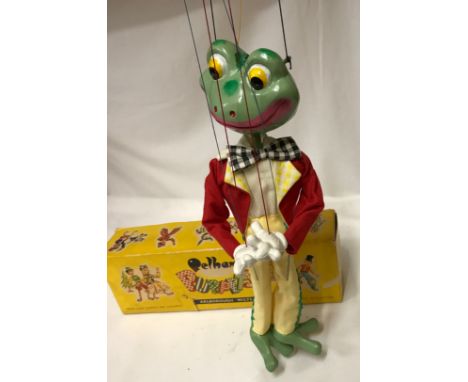 Pelham puppet a frog approx 32cm h, puppet itself. 
