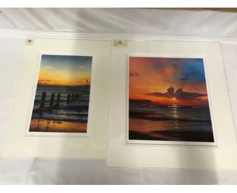 Limited edition print by John Skinner 1/10 "The Groynes" image measures 38cm x 25.5 cm, and limited edition print by Vincent 