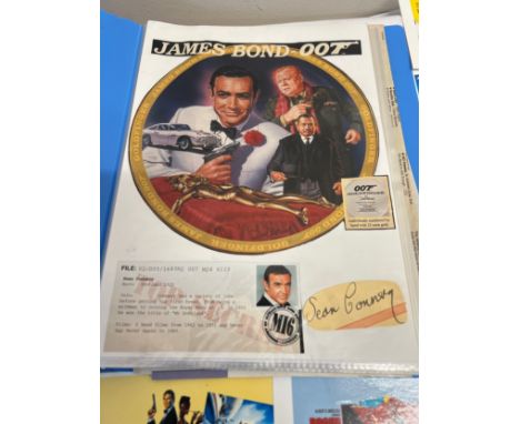 James Bond Autographs to include Sean Connery, Roger Moore, Timothy Dalton, Honor Blackman, Shirley Eaton, Britt Ekland, Fion