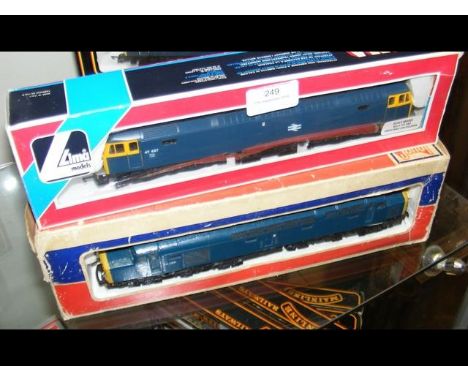 A boxed Lima locomotive, together with a Jouef locomotive