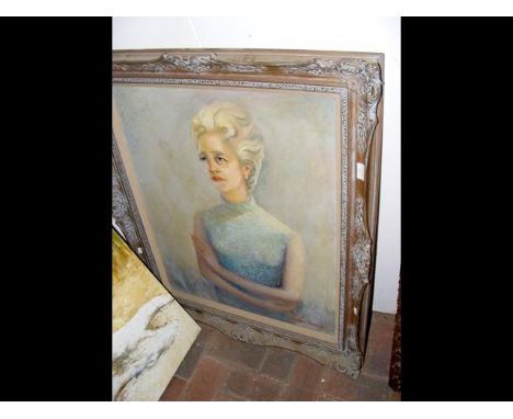 George Poole - portrait of lady, oil on canvas - 75x60cm