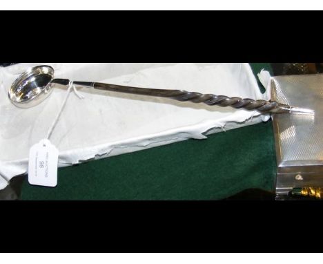 A silver toddy ladle with horn handle CONDITION REPORTgood condition