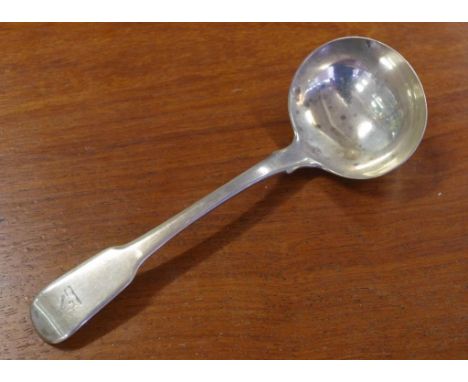 Geo.lll sterling silver fiddle pattern sauce ladle hallmarked London1808, 65g approx., 17cm long approx.