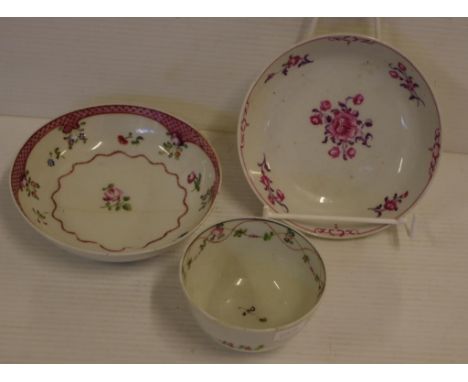 Two New Hall type saucers and a tea bowl as inspected