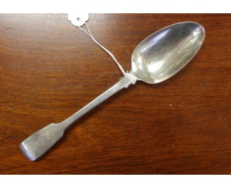 Early Victorian sterling silver serving spoon fiddle pattern, maker: Mary Chawner, hallmarked London1839, 72g approx., 22cm l