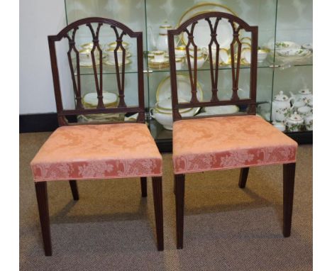 Pair of George III mahogany dining chairs ex: James R. Lawson, lot 163 "A Most Important Auction Sale" estate of the late Rac