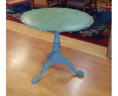 George III Chippendale period occasional table with revolving tilt top 79.5cm diameter supported by tri foot pedestal, 71cm h