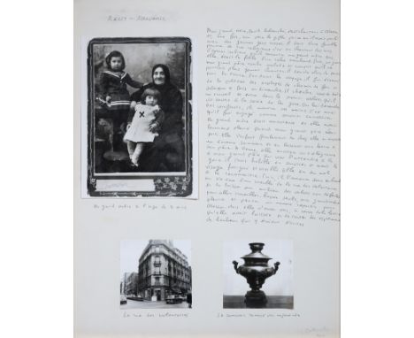 CHRISTIAN BOLTANSKI (1944-2021)Récit-Souvenir  1971 signé et daté 1971photographies et encre sur papiersigned and dated 1971p