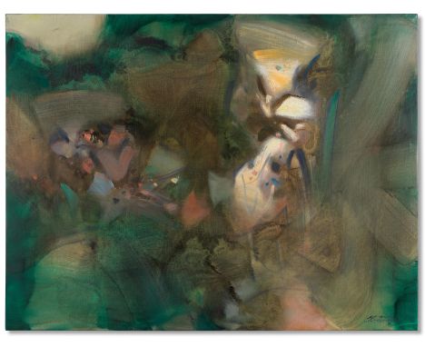CHU TEH-CHUN  (1920-2014)Profondeurs veloutées 1991 signé, signé en chinois 朱德群 et daté 91 ; signé, signé en chinois 朱德群, tit