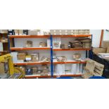 2x Bay of lightweight blue and orange racking – Contents excluded
