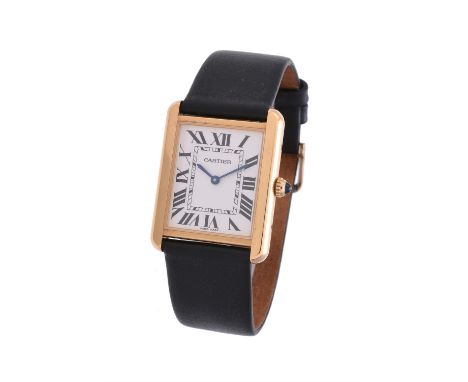 Cartier, Tank Solo, ref. 3167, a bi-metal wrist watch, no. 561093XX, circa 2018, quartz movement, 8 jewels, cal. 690, white d