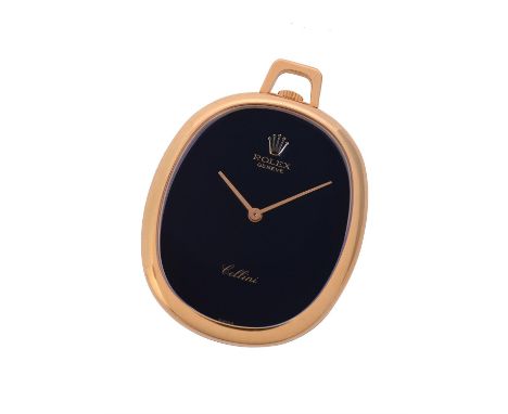 Rolex, Cellini, ref. 3729, a gold coloured keyless wind pocket watch, no. 4054629, circa 1975, manual wind movement, 19 jewel