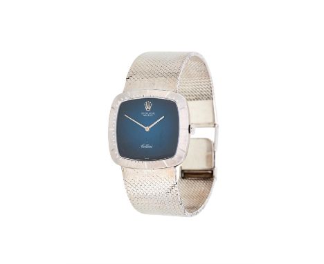 † Rolex, Cellini, ref. 4084, a white gold coloured bracelet watch, circa 1975, manual wind movement, 19 jewels, cal. 1600, bl