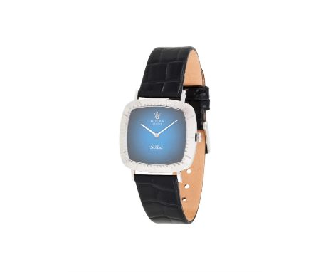 † Rolex, Cellini, ref. 4084, a white gold coloured wrist watch, no. 3726816, circa 1974, manual wind movement, 19 jewels, cal