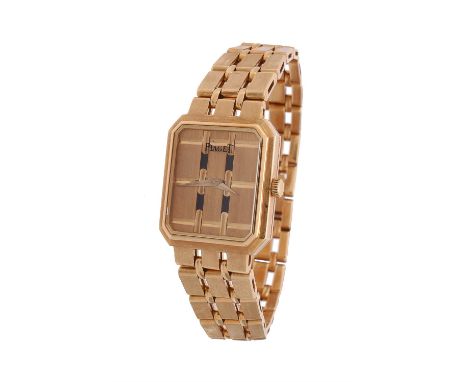 Piaget, ref. 8148 K 51, a lady's 18 carat gold bracelet watch, no. 415891, circa 1980, quartz movement, 9 jewels, cal. 8P, gi