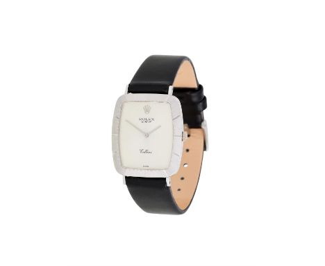† Rolex, Cellini, ref. 4087, an 18 carat white gold wrist watch, no. 4342495, circa 1976, manual wind movement, 19 jewels, ca