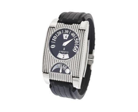 De Grisogono, FG One, a stainless steel wrist watch, no. 028175, circa 2006, automatic movement, cal. ETA 2893-2, black dial 