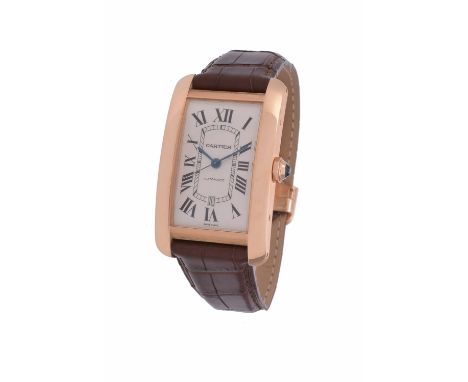 Cartier, Tank Americaine, ref. 2927, an 18 carat gold wrist watch, no. 124923LX, circa 2007, automatic movement, 27 jewels, c