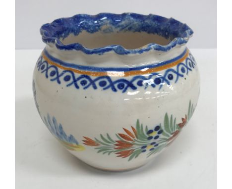Two boxes of various Quimper pottery including jugs, bowls, wall pockets, condiments, knife rests etc. (approx. 60 pieces) CO
