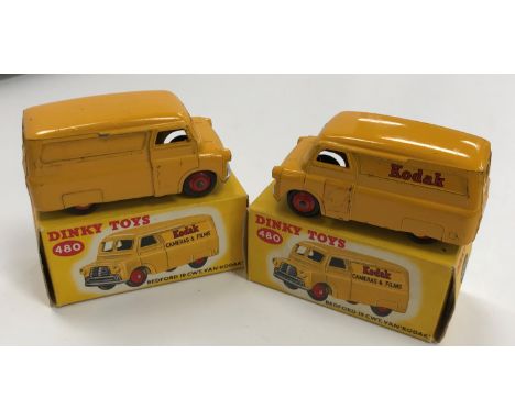 A Dinky Toys Bedford 10CWT.Van "Kodak" (480) yellow paintwork with yellow hubs (boxed) x 2, a Dinky Toys Sunbeam Alpine Sport