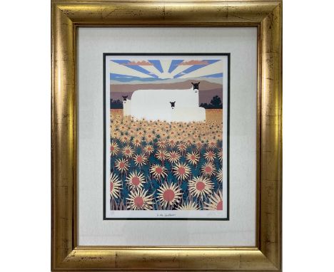 A well mounted and framed limited edition print of a work by British artist Mackenzie Thorpe (1959) - titled 'In the Sun Flow