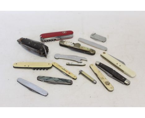 Selection of penknives - including mother of pearl and bone handles