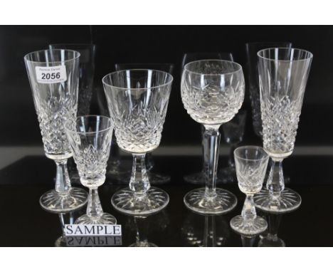 Impressive Waterford Crystal Lismore pattern table service - including wines, champagne flutes, etc (55 pieces) CONDITION REP