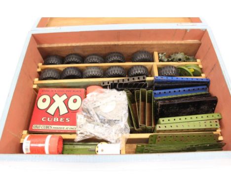 Military Meccano and made-up models, together with Tri-ang Minic Ships and Mamod Traction Engine