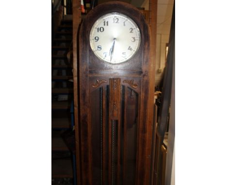 Mid-20th century longcase clock in domed oak case