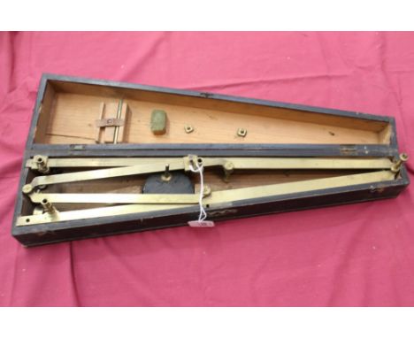 Victorian brass pantograph by W. &amp; S. Jones, Holborn, London, 51cm long, cased