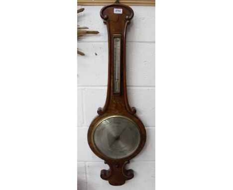 Victorian walnut cased banjo barometer thermometer by Oetzmann &amp; Co. London