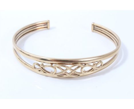 Gold (9ct) openwork scroll design bangle CONDITION REPORT Weight approximately 7.3 grams