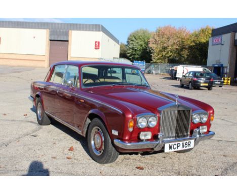 1976 Rolls-Royce Silver Shadow 1 Saloon.  Registration no. WCP 118R.  Chassis no. SRH 26315.  V8, 6,750cc engine.  Automatic 