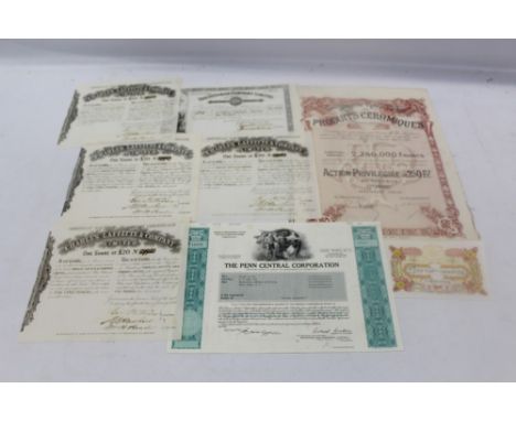 Four antique Share Certificates 