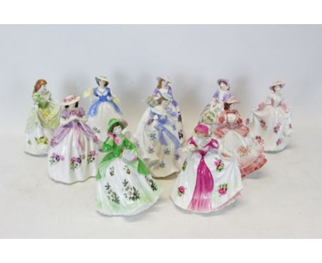 Ten Royal Worcester limited edition figures - Sweet Violet, Sweet Pansy, Sweet Rose, Sweet Daisy, Sweet Primrose, Sweet Anemo