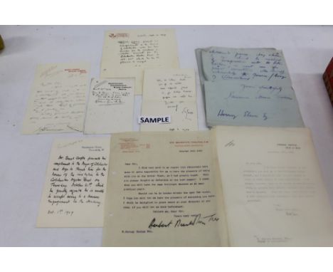 Selection of early 20th century autographs - signed letter to Colchester Mayor regarding Colchester Oyster Feast, names inclu