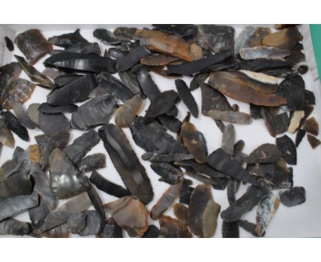 Large collection of Mesolithic and Neolithic flint tools including microliths, scrapers and various other tools.N.B.  Collect