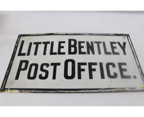 Vintage Little Bentley Post Office enamel sign, 36cm x 66cm