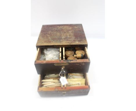 Vintage Germanow-Simon Machine Co. watchmaker's tool for inserting glasses and crystals, on a wooden stand with foot pedal to