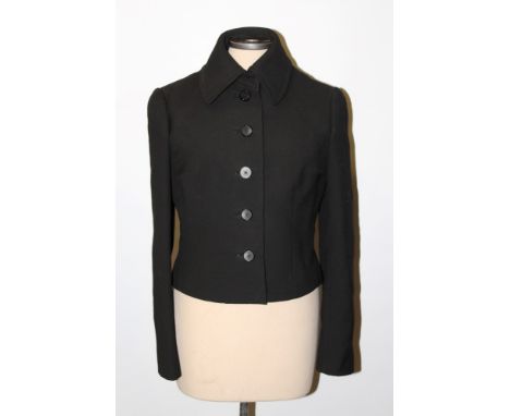 Ladies' designer black jacket Diorling by Christian Dior, retailer Harrod's, small size and pair black and white wool flared 