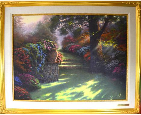 Thomas Kinkade (American, b.1958), Pathway to Paradise, Canvas Lithograph Transfer, with hand-embellished painted accents. Li