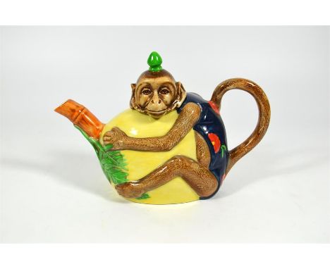 A Minton majolica archive collection "Monkey teapot." Limited edition of 1000. Boxed with certificate.