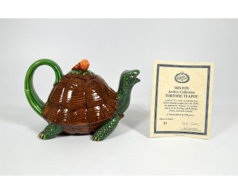 A Minton majolica archive collection "Tortoise teapot." Limited edition of 1000. Boxed with certificate.