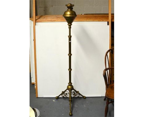 A Hinks and Son Aesthetic period brass floor lamp. Christopher Dresser style. Circa 1880. 