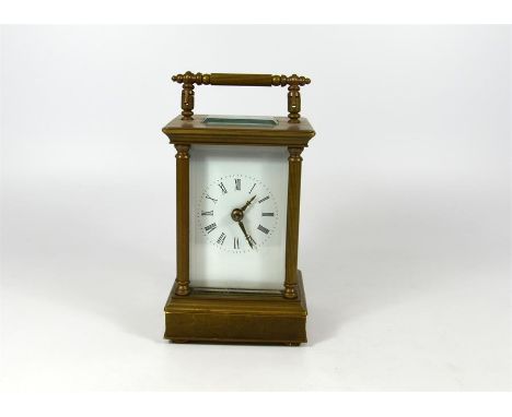 A medium size brass carriage clock. Height 17.5cm.