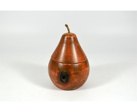 A pear tea caddy, 20th century. Height 17cm.