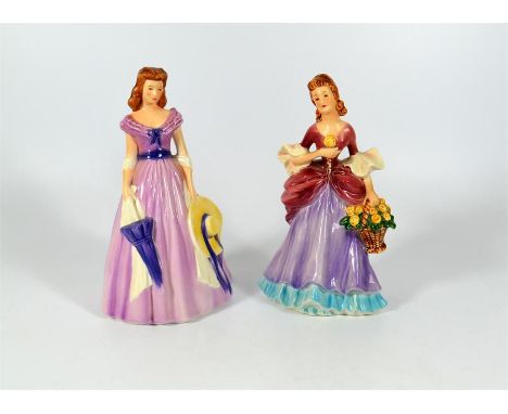Two Goebel figures of ladies, Marked Goebel W Germany. Height 21cm. (2)