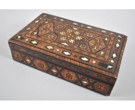 A id 20th Century Indian Souvenir Box with Mother of Pearl Inlay, 17.5cm wide 