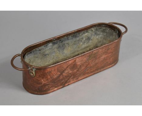 A Rectangular Copper Planter with Inset Lead Liner, 30cm wide 