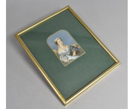 A Small Framed Baxter Print of Eugenie, 8x11cm 